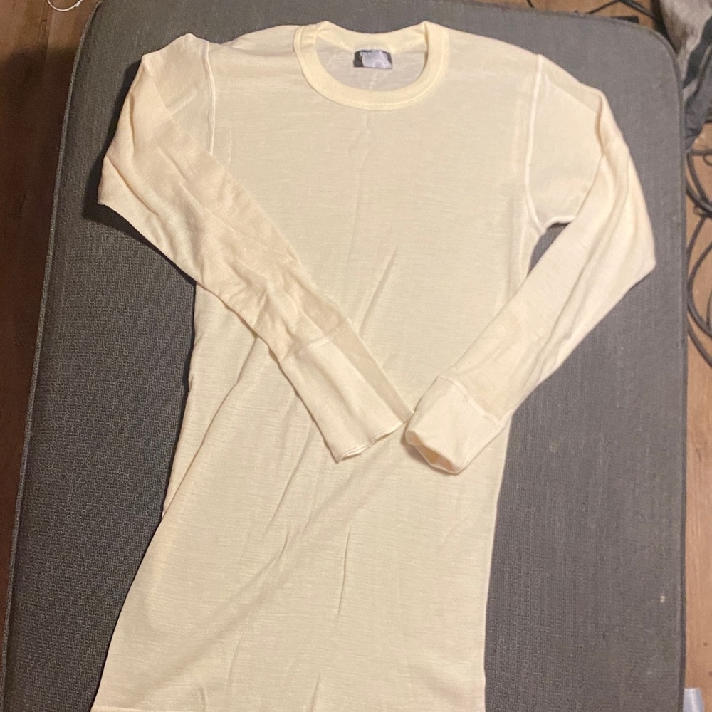 Men's Cream Thermal Underwear Top